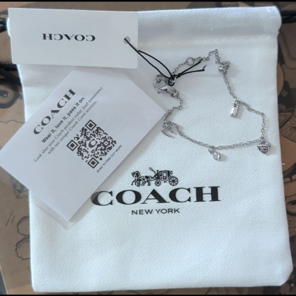 COACH Silver Charm Bracelet with Mini Drop Charms
